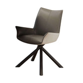 Set of 2 modern upholstered dining chairs with faux leather seats for stylish comfort